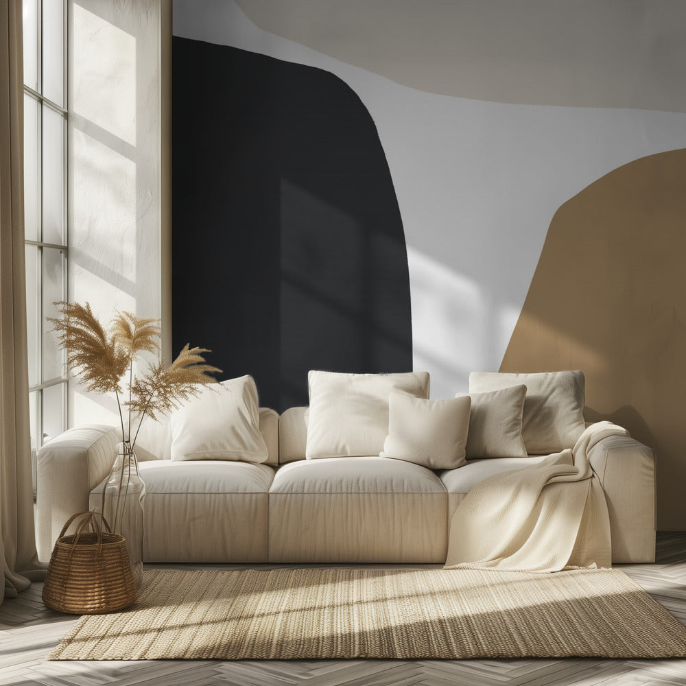 Geometrische vormen in neutrale tinten | Behang