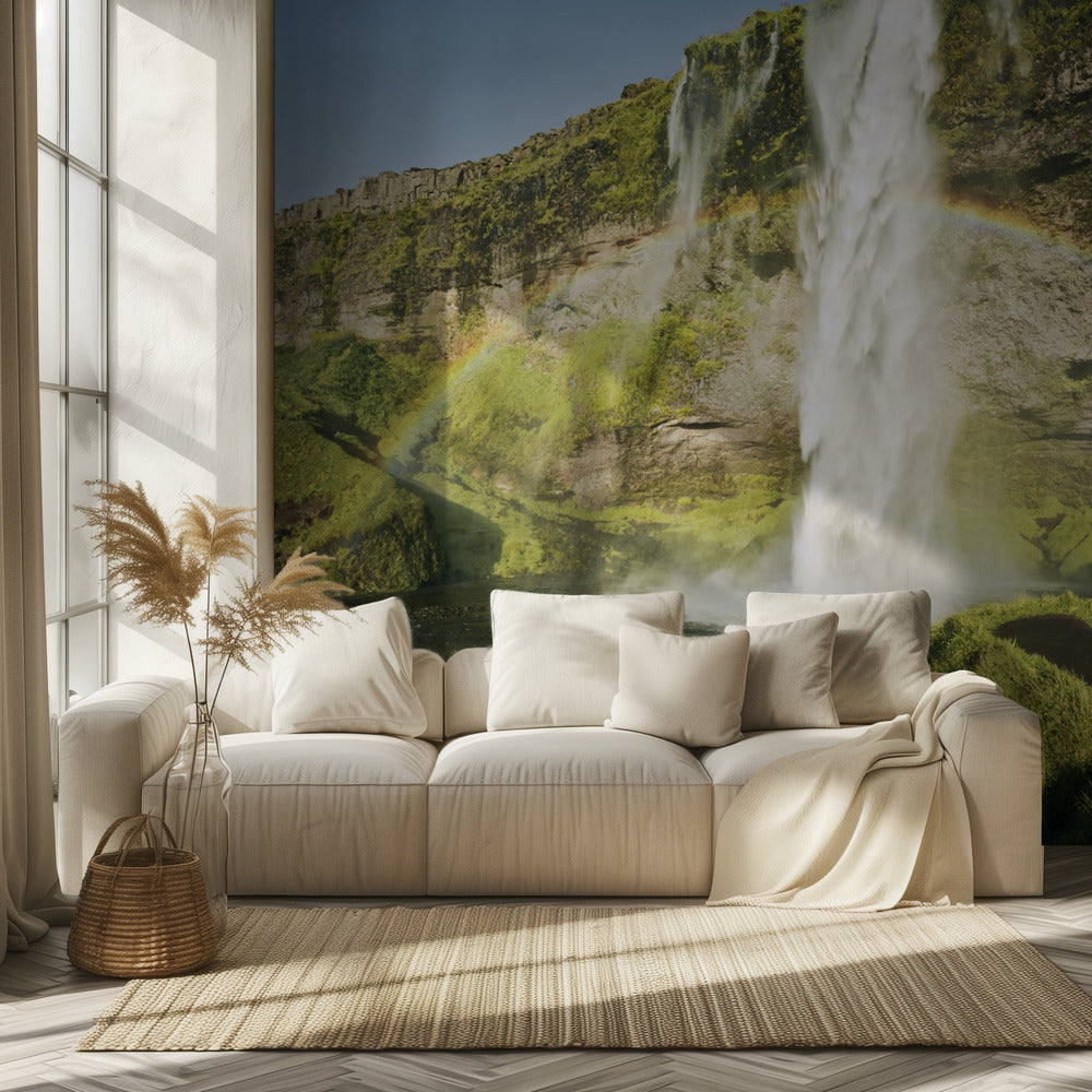 Regenboogwaterval | Behang