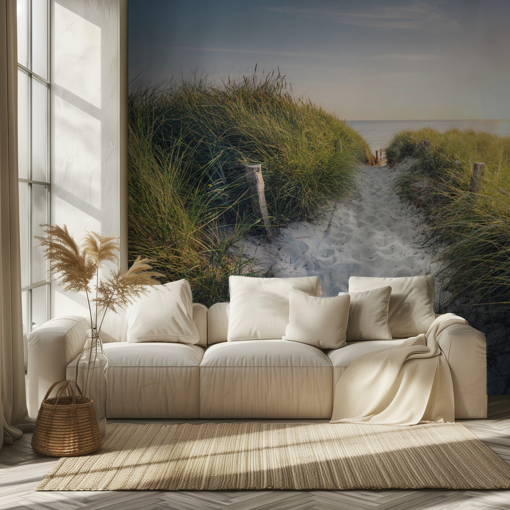 Naar het strand | Behang