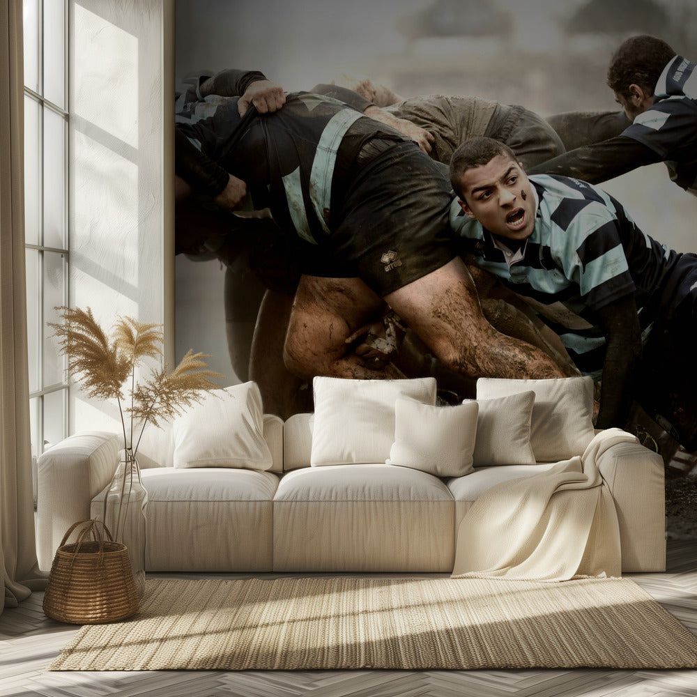 Rugby in oude stijl | Behang