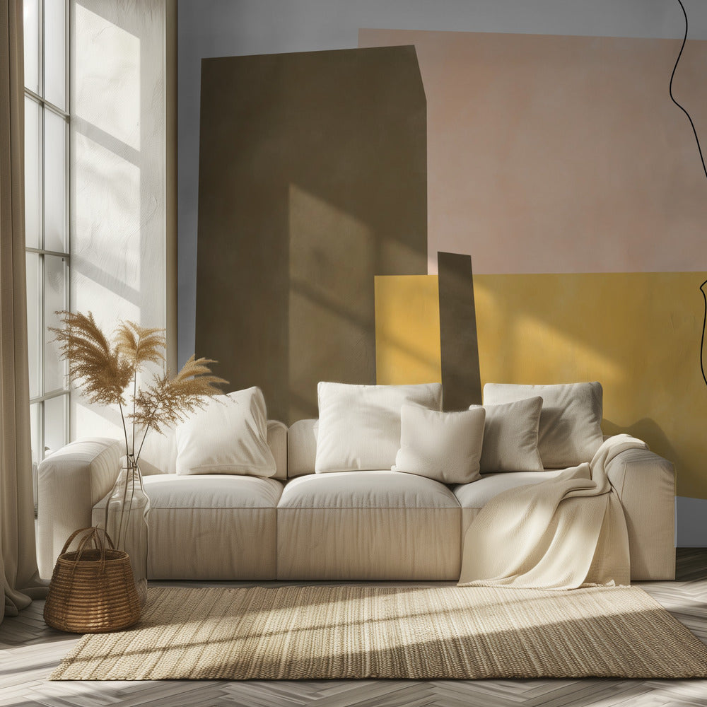 Geometrische vormen in aardse tinten | Behang