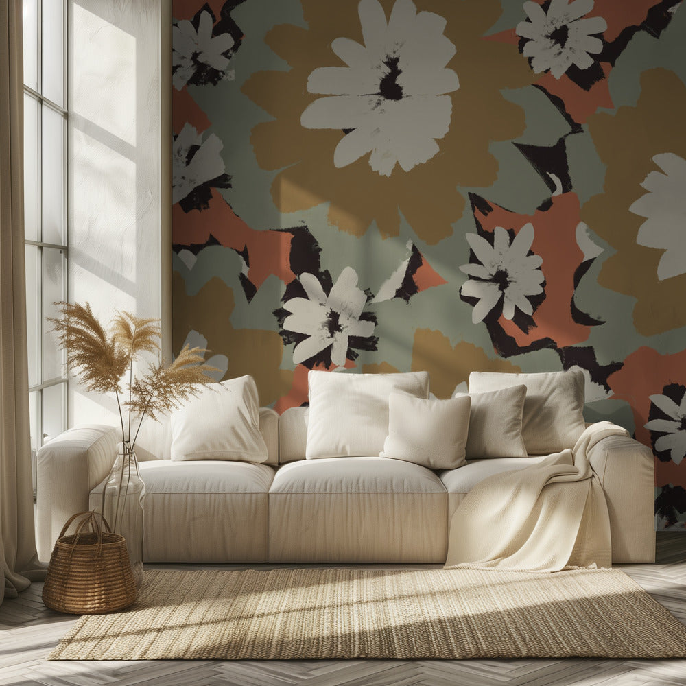 Gedurfde bloemensymfonie | Behang