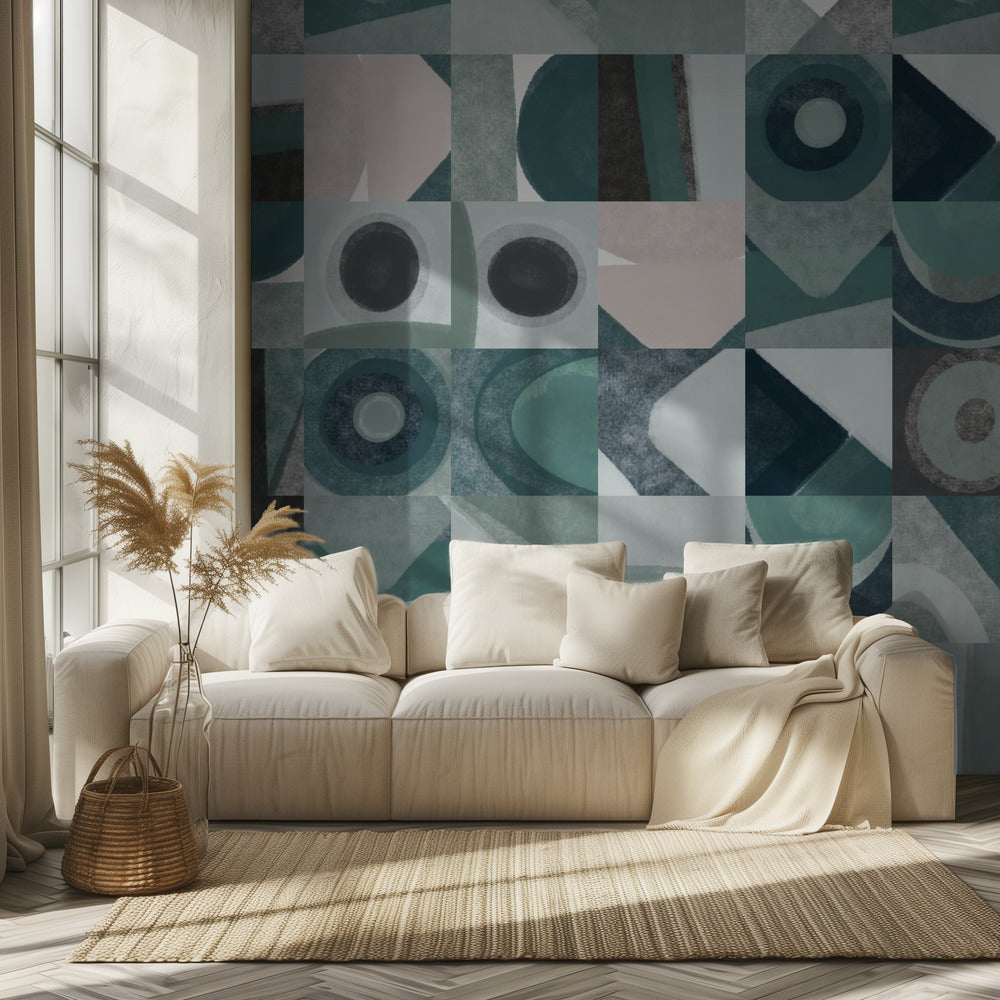 Harmonie van geometrische abstractie | Behang