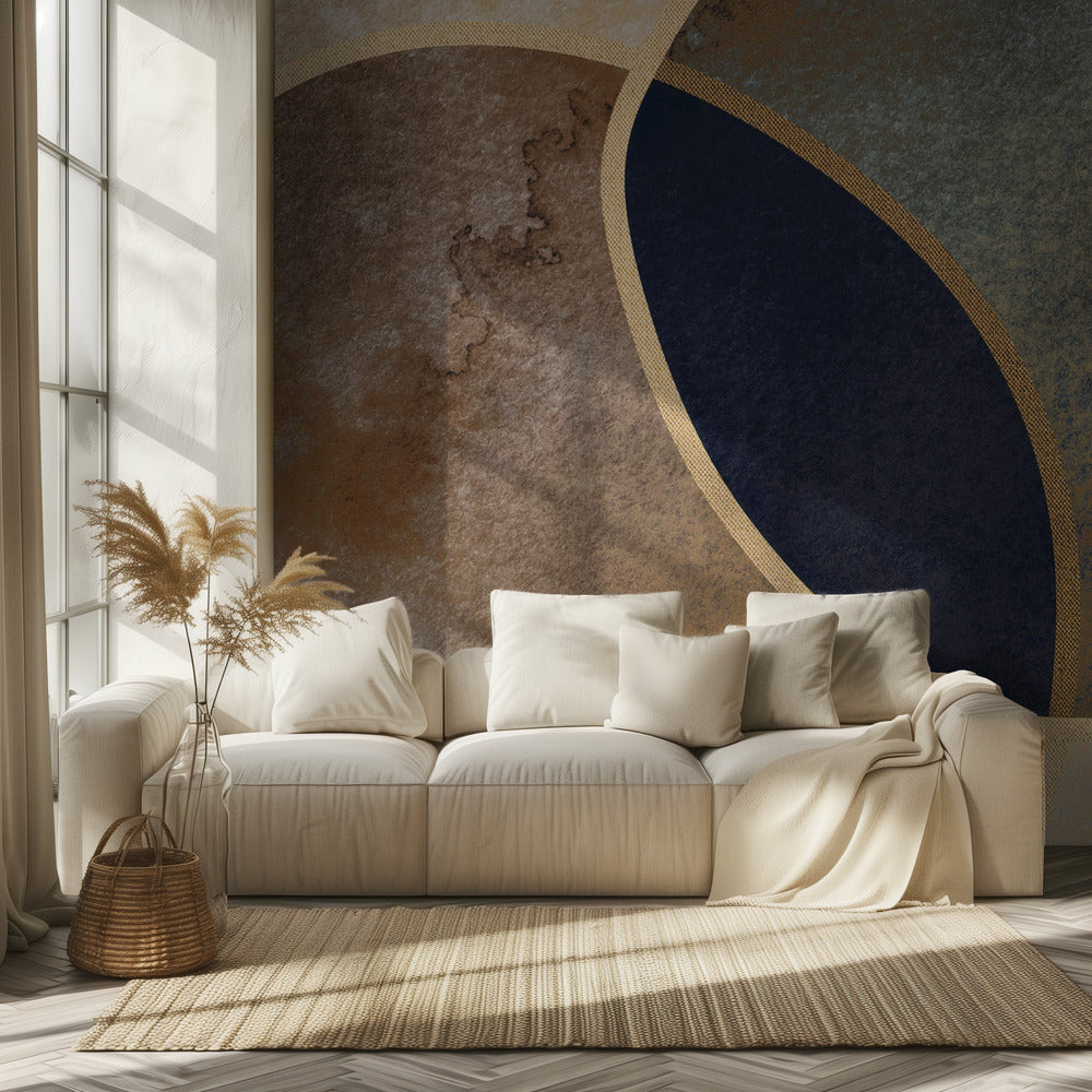 Abstracte cirkels met goud 1 | Behang