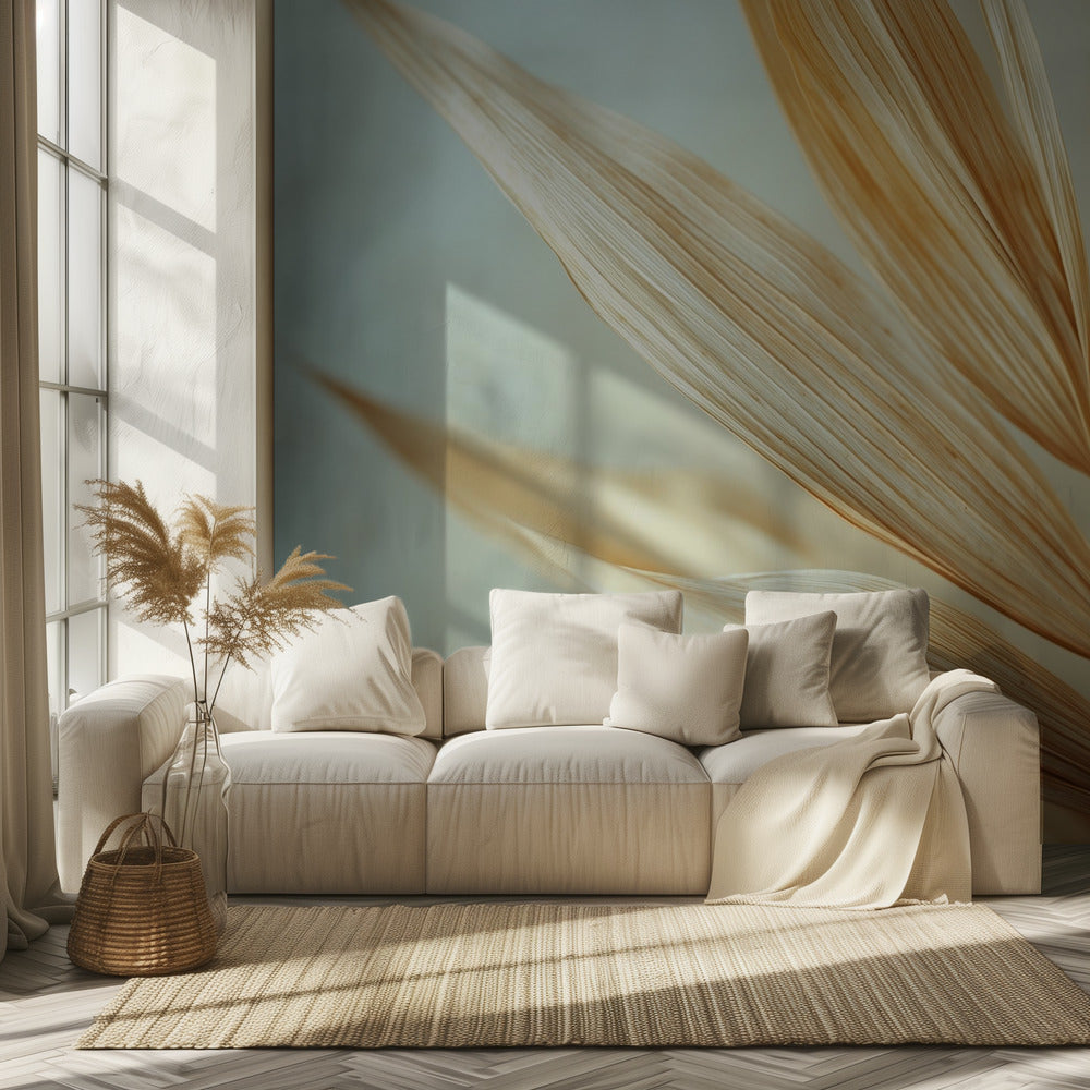 Gouden bladeren harmonie | Behang