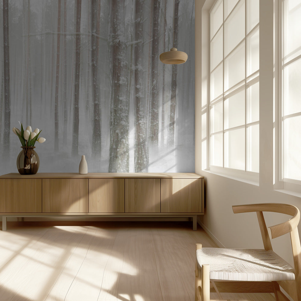 Winterbos in Zweden | Behang