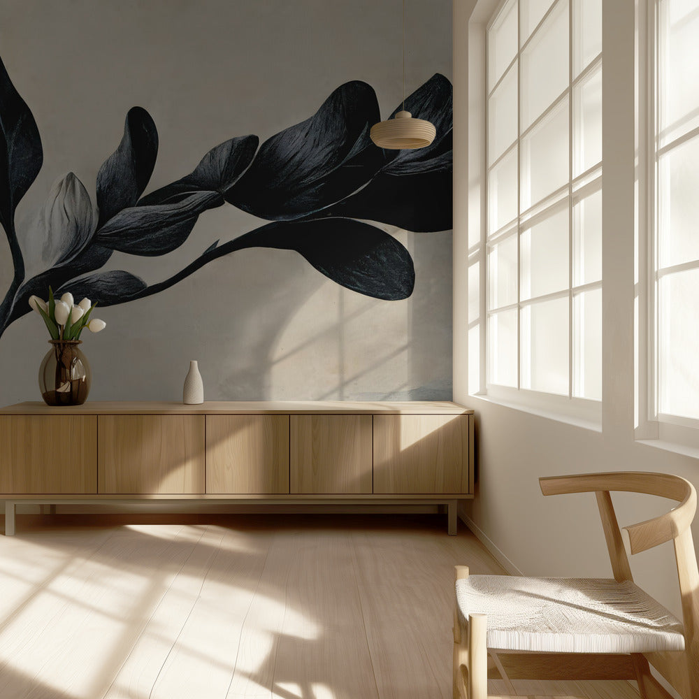 Zwarte Magnolia | Behang