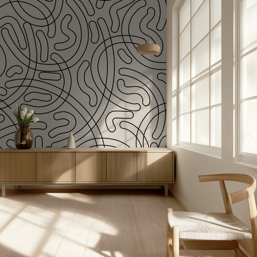 Loopy Labyrinth-lijnen | Behang