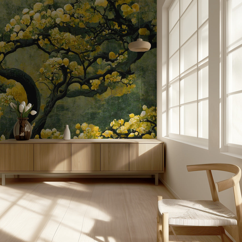 Gouden Bloesemboom | Behang