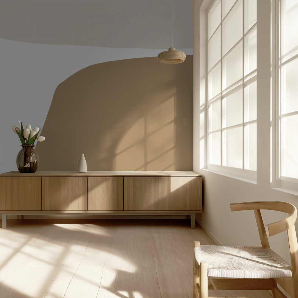 Geometrische vormen in neutrale tinten | Behang