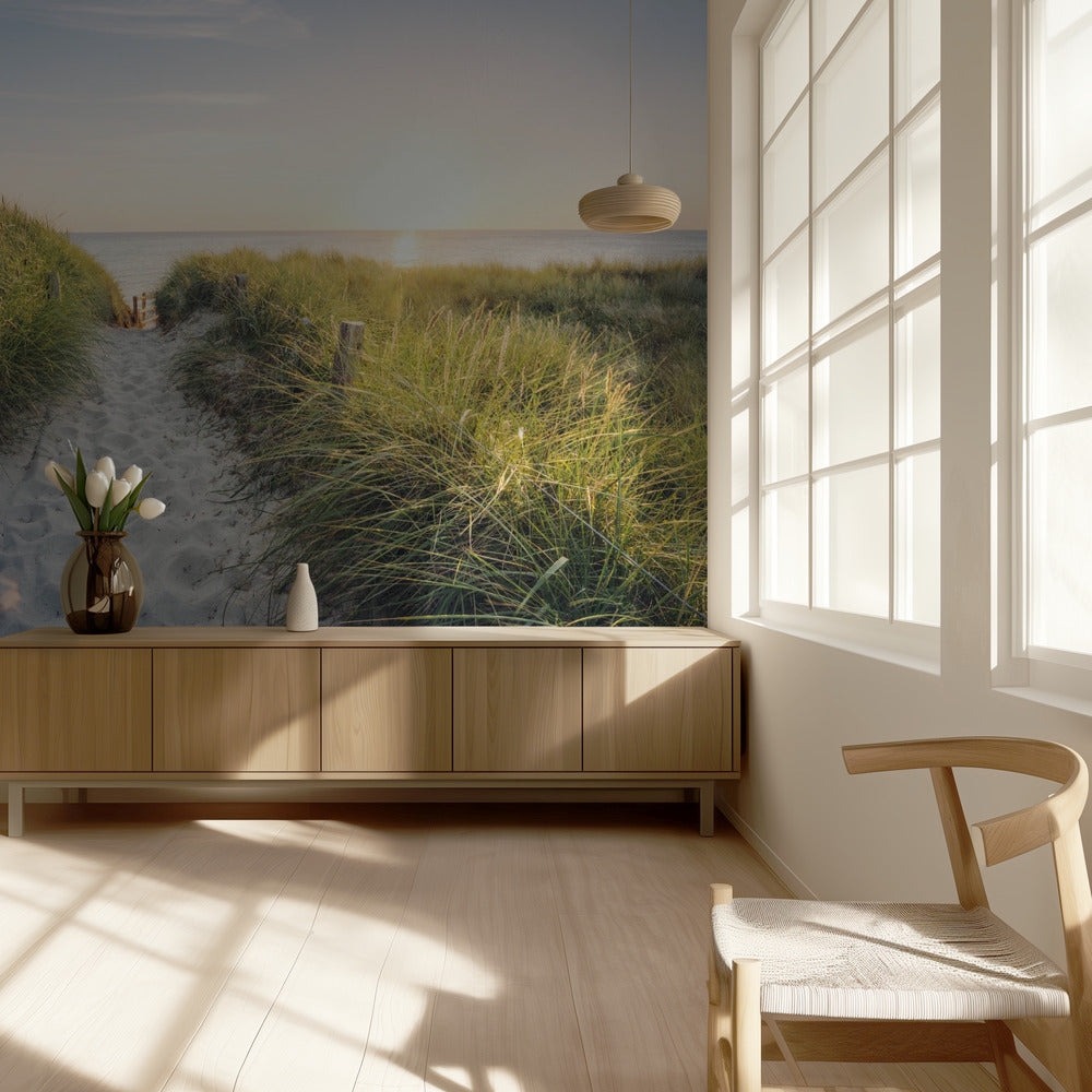 Naar het strand | Behang