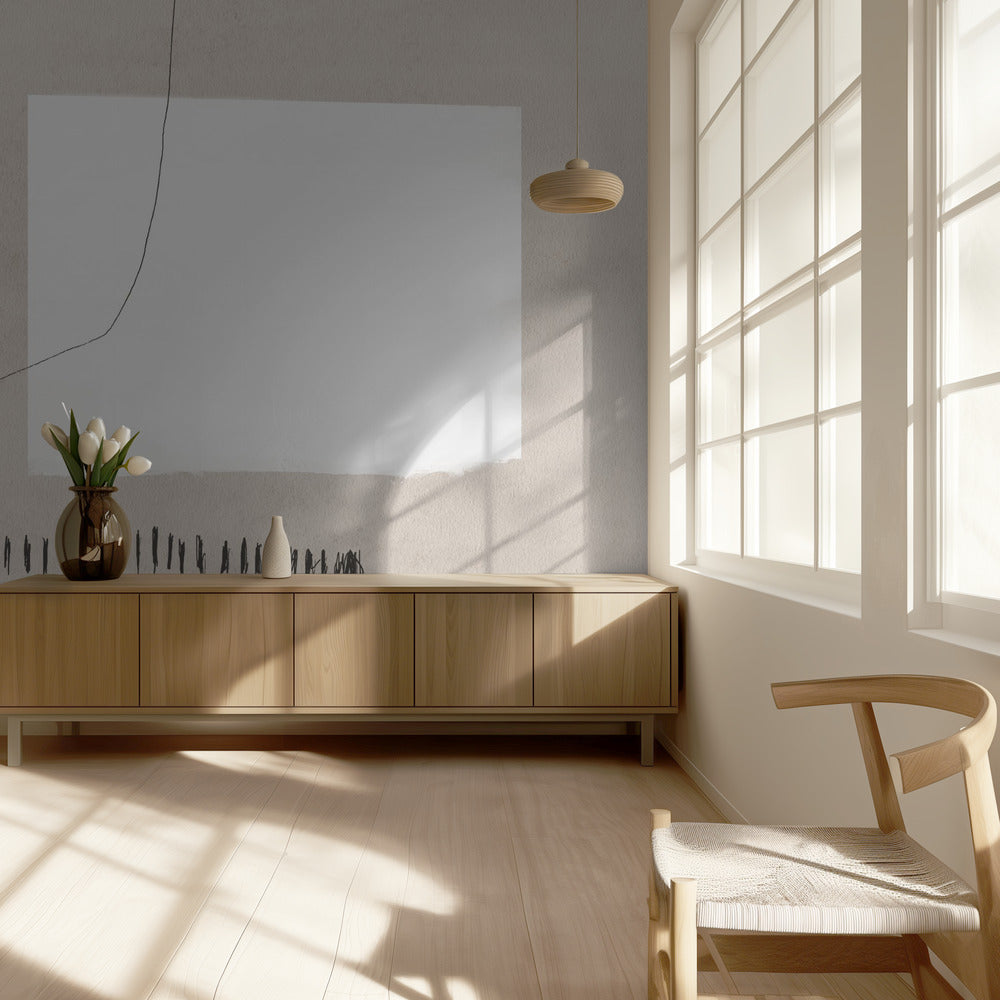 Witte rechthoek contrasterend | Behang