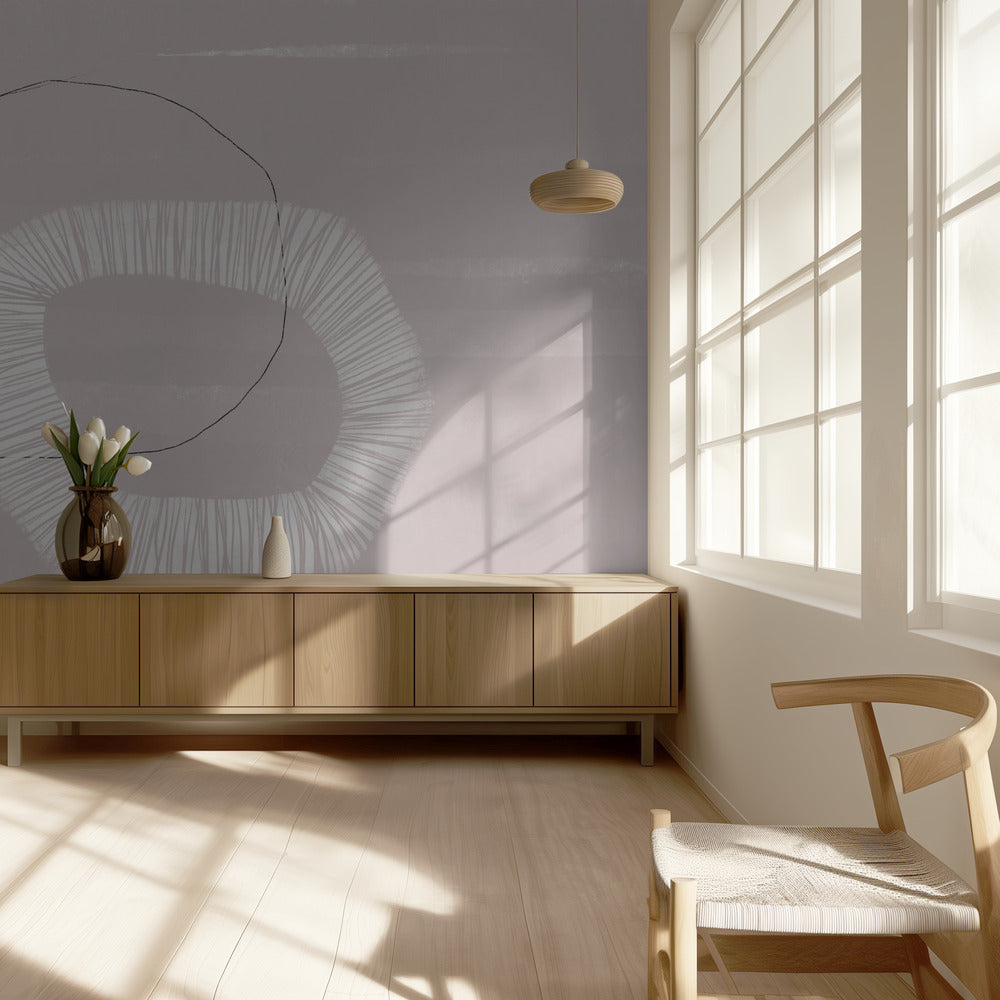 Zachte geometrische dans | Behang