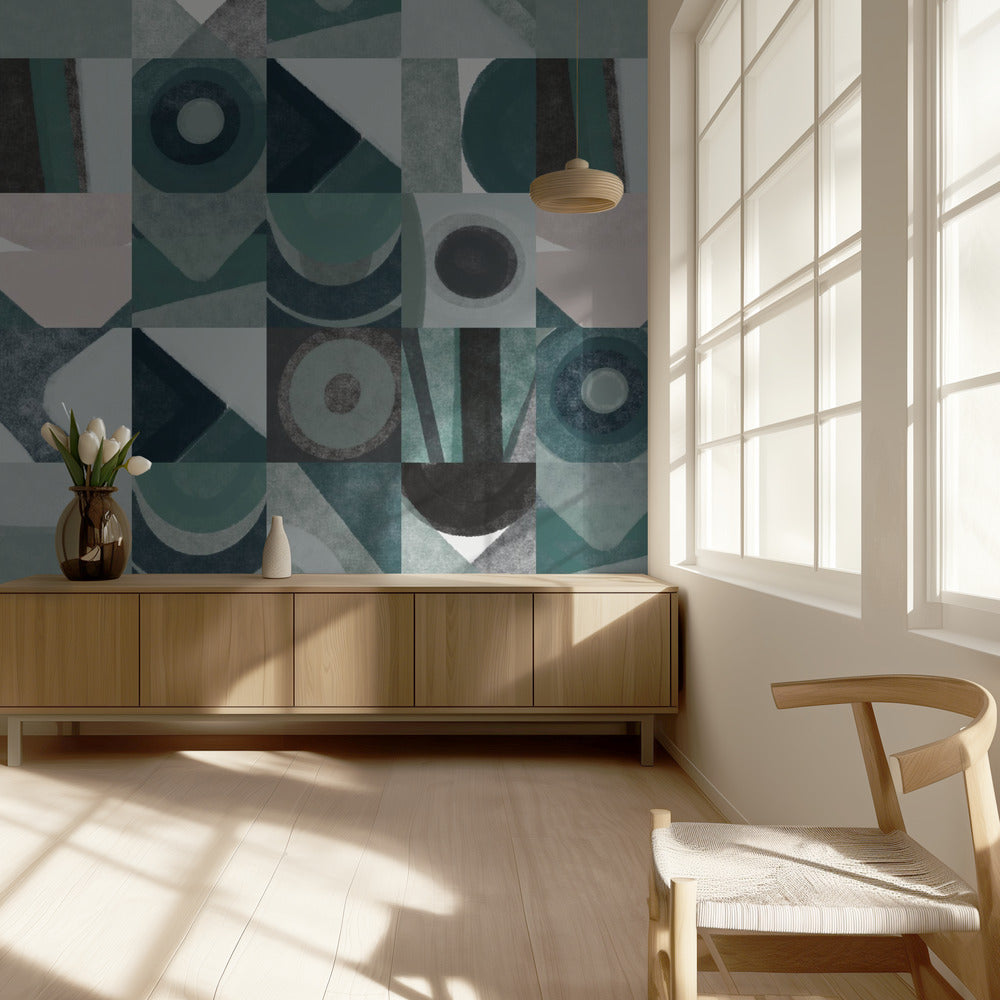 Harmonie van geometrische abstractie | Behang