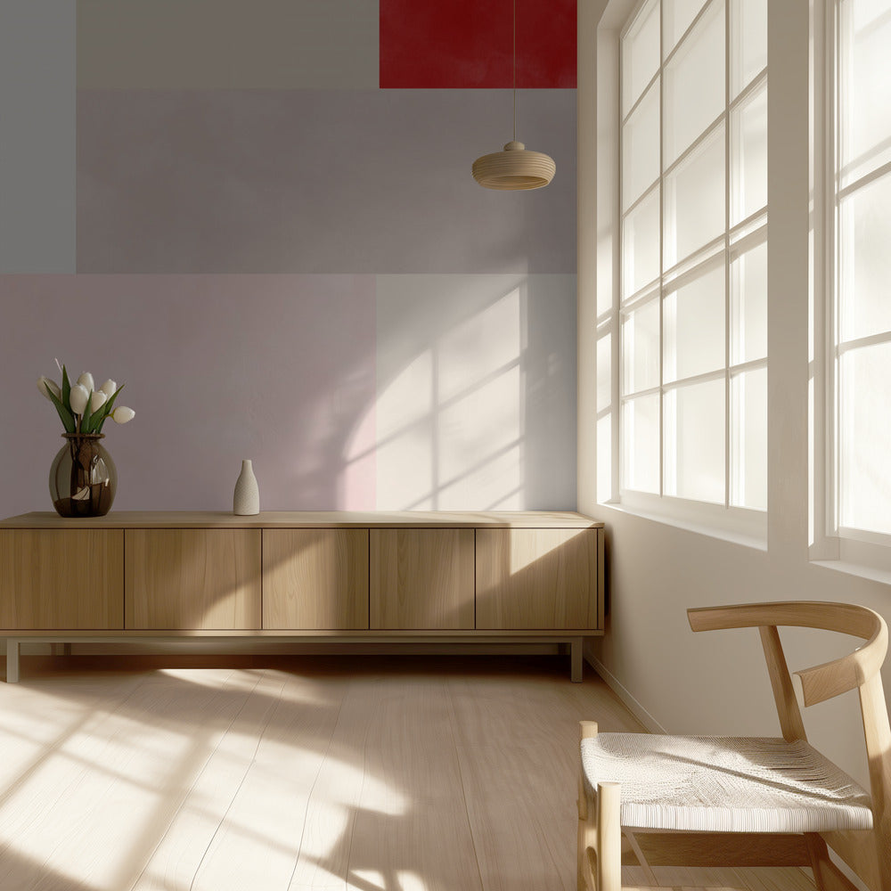 Geometrisch raster van zachte pastelkleuren | Behang