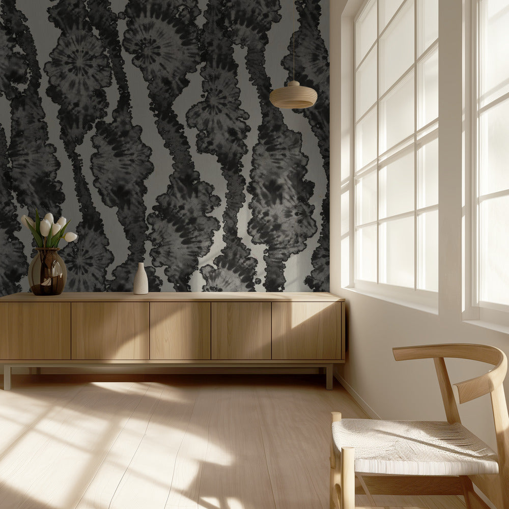Monochrome bloesems | Behang
