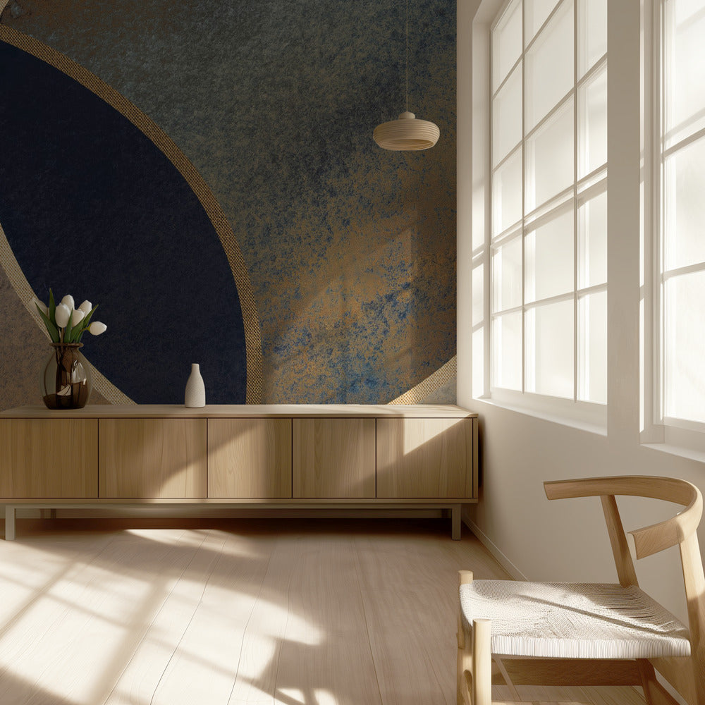 Abstracte cirkels met goud 1 | Behang