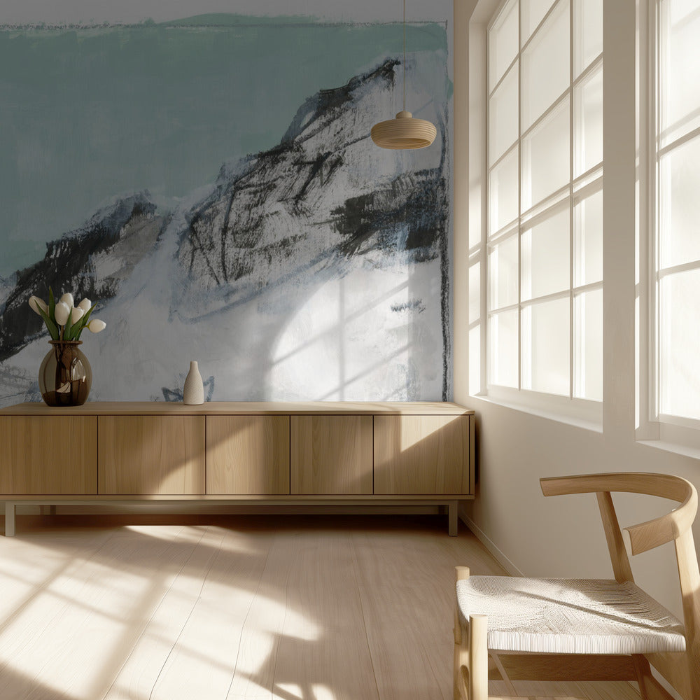 Witte Bergen Print No1 | Behang