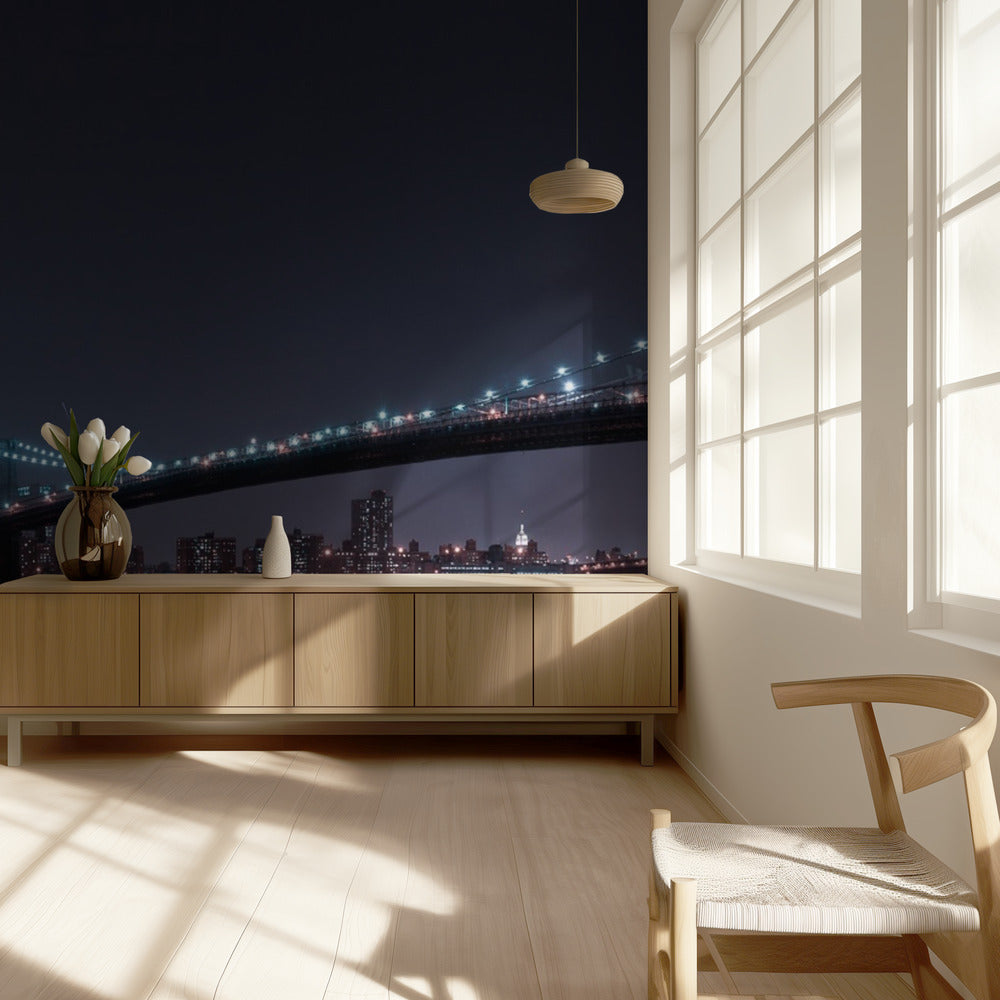 Skyline van Manhattan en Brooklyn Bridge | Achtergrond