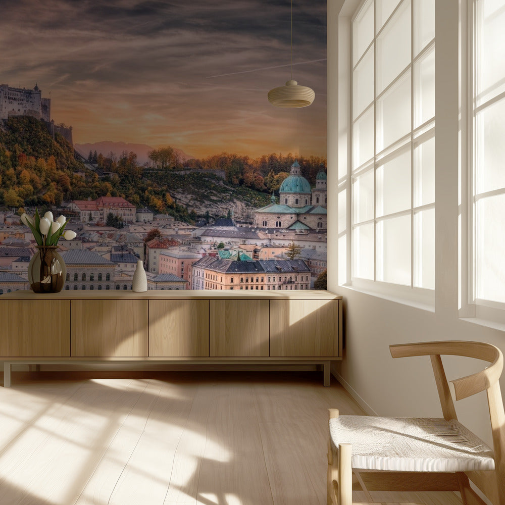 Salzburg in herfstkleuren | Behang