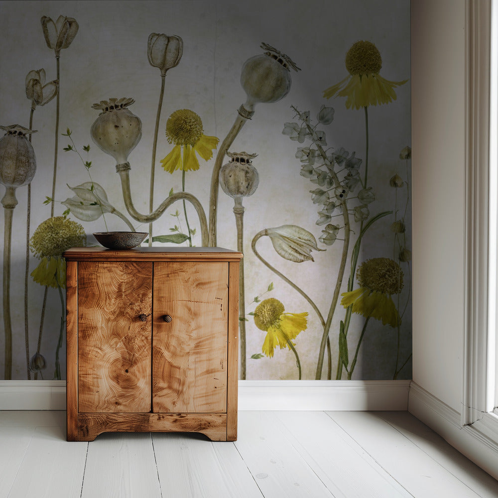 Klaprozen en Helenium | Behang