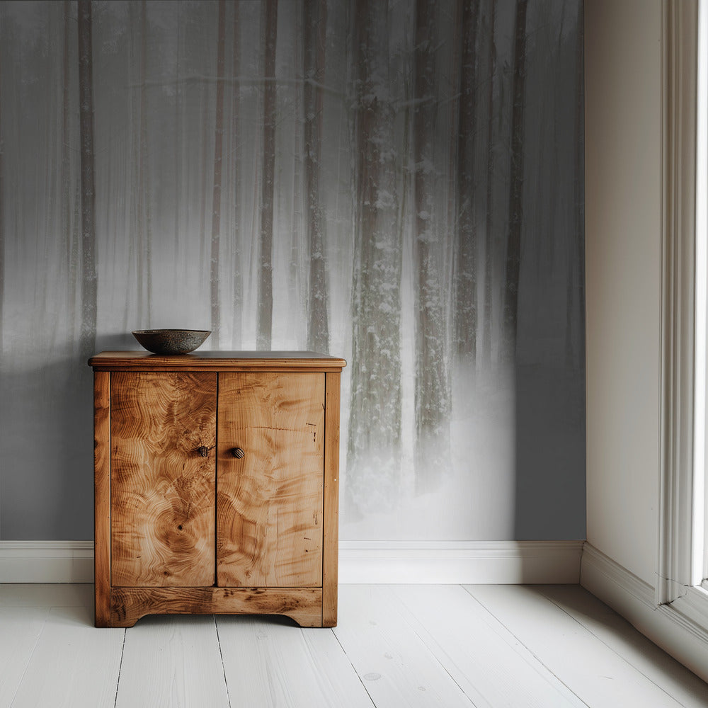Winterbos in Zweden | Behang