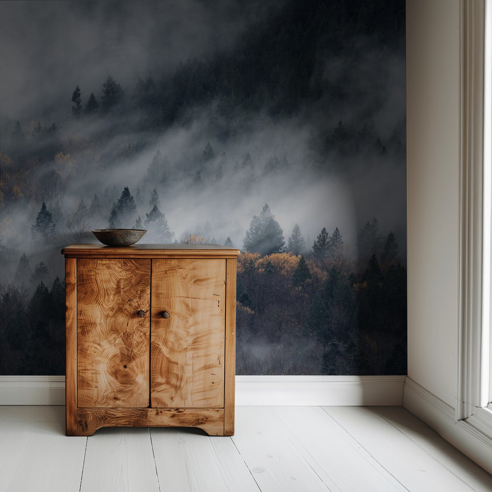 Een pad van de mist | Behang