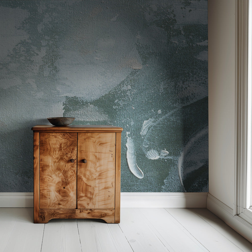 Groen en wit acryl | Behang