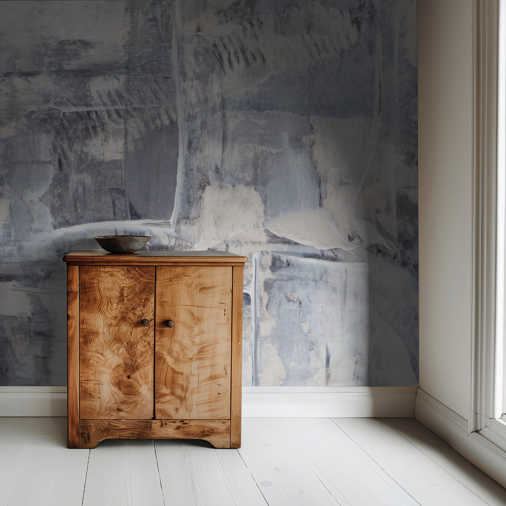 Gestructureerde penseelstreken met gedempte tinten | Behang
