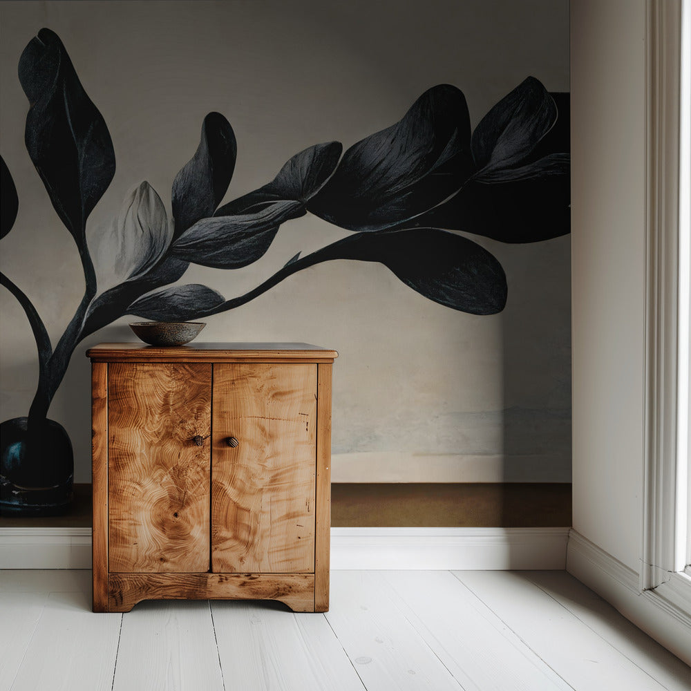 Zwarte Magnolia | Behang