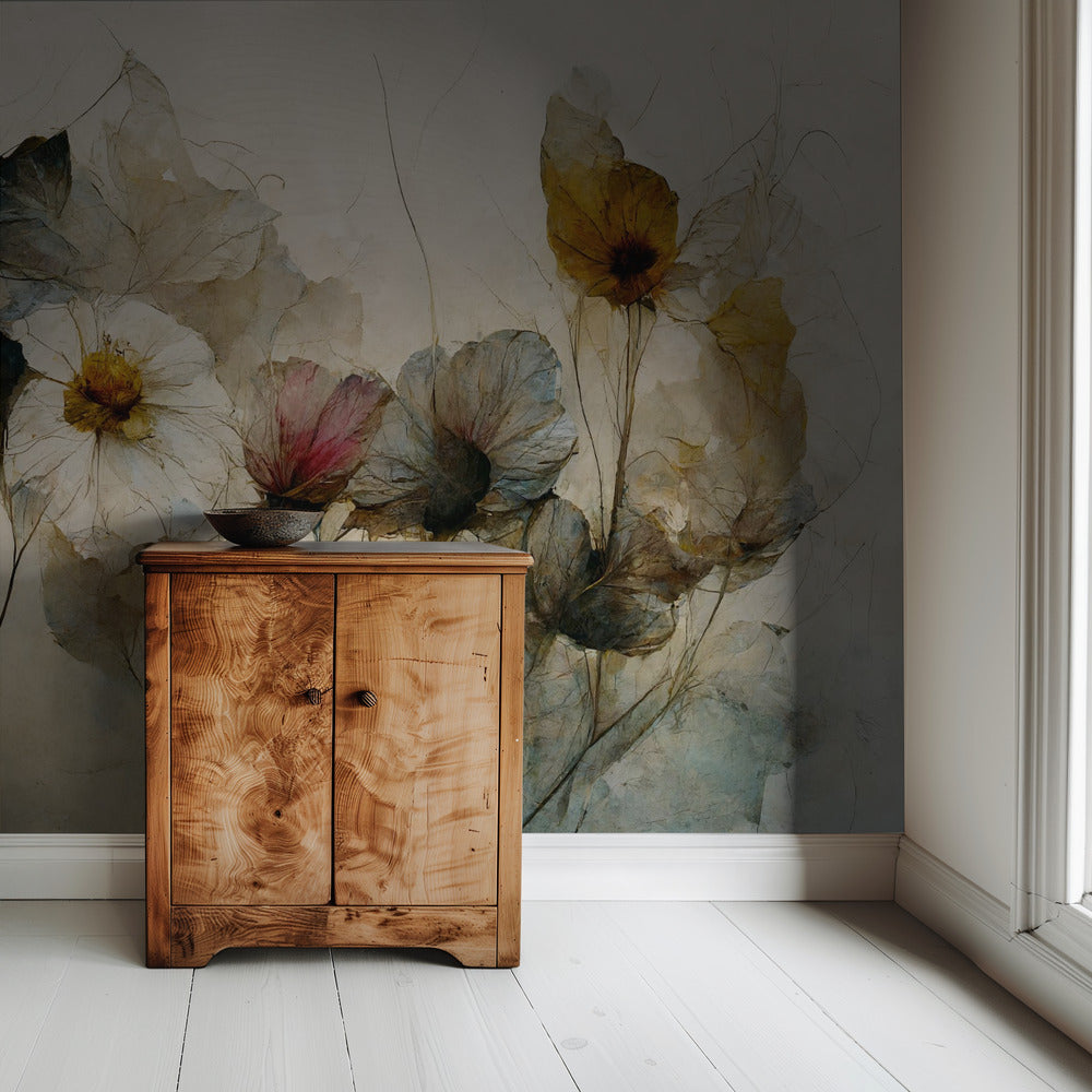 Fluisterende bloemen | Behang