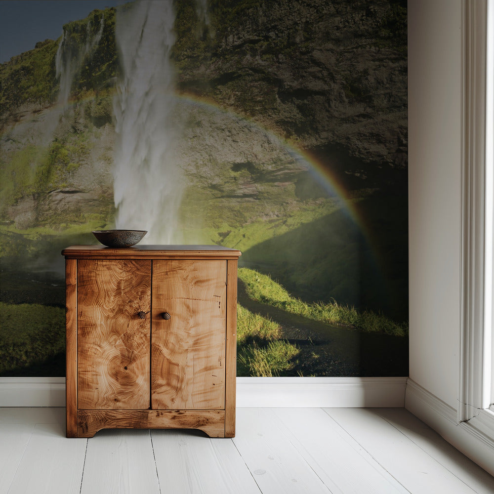 Regenboogwaterval | Behang