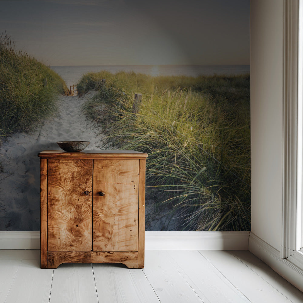 Naar het strand | Behang