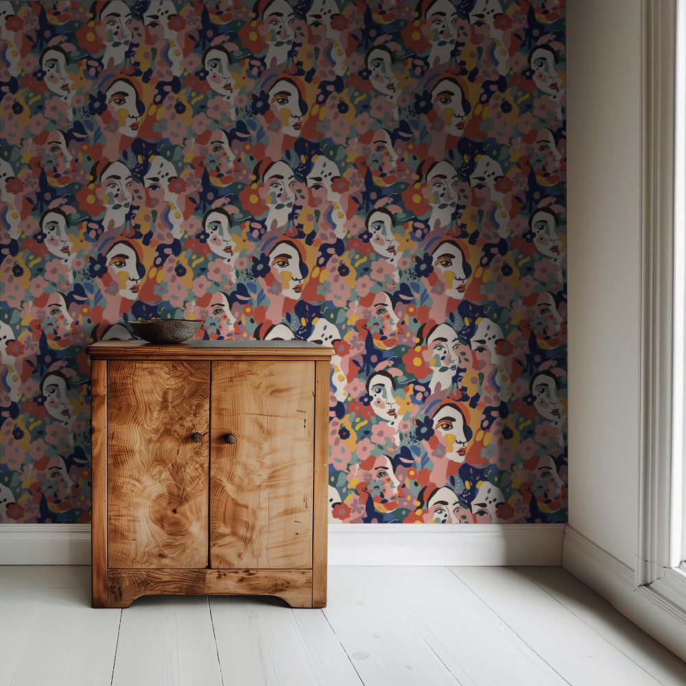 Floral Faces Harmony | Wallpaper