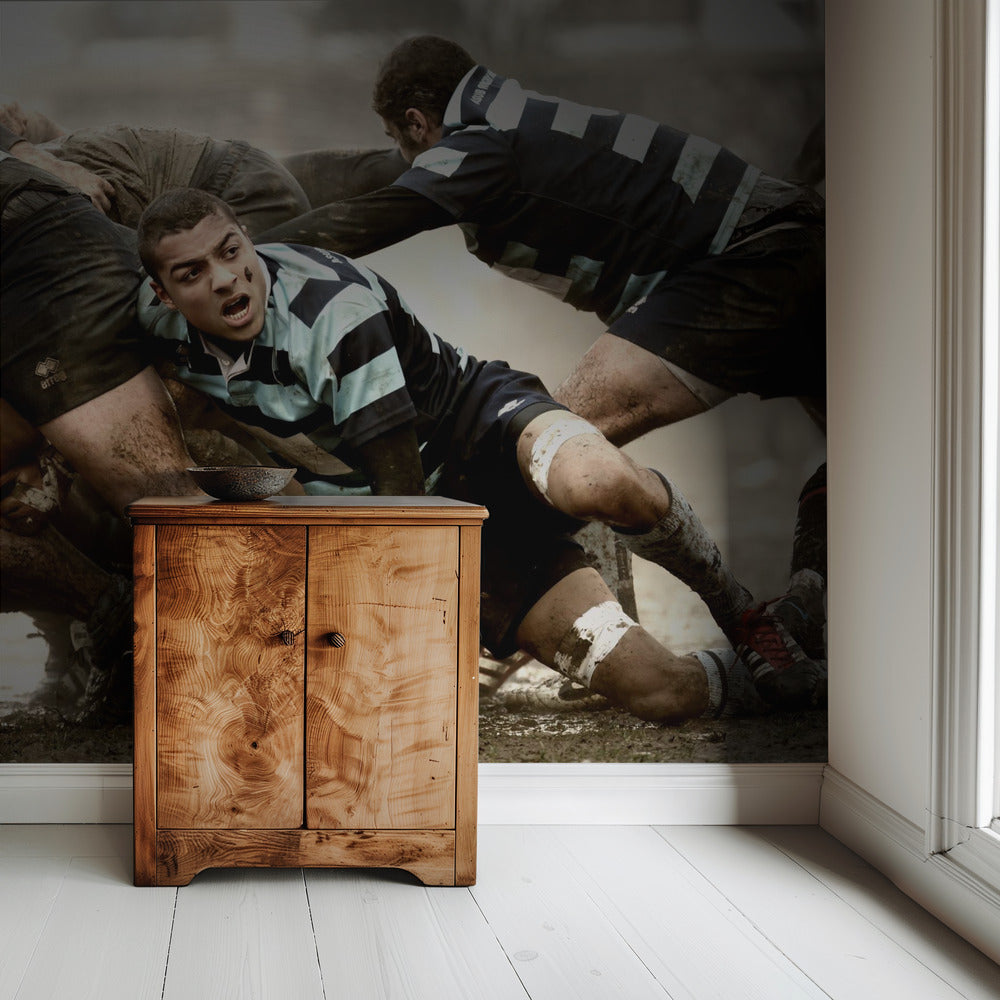 Rugby in oude stijl | Behang
