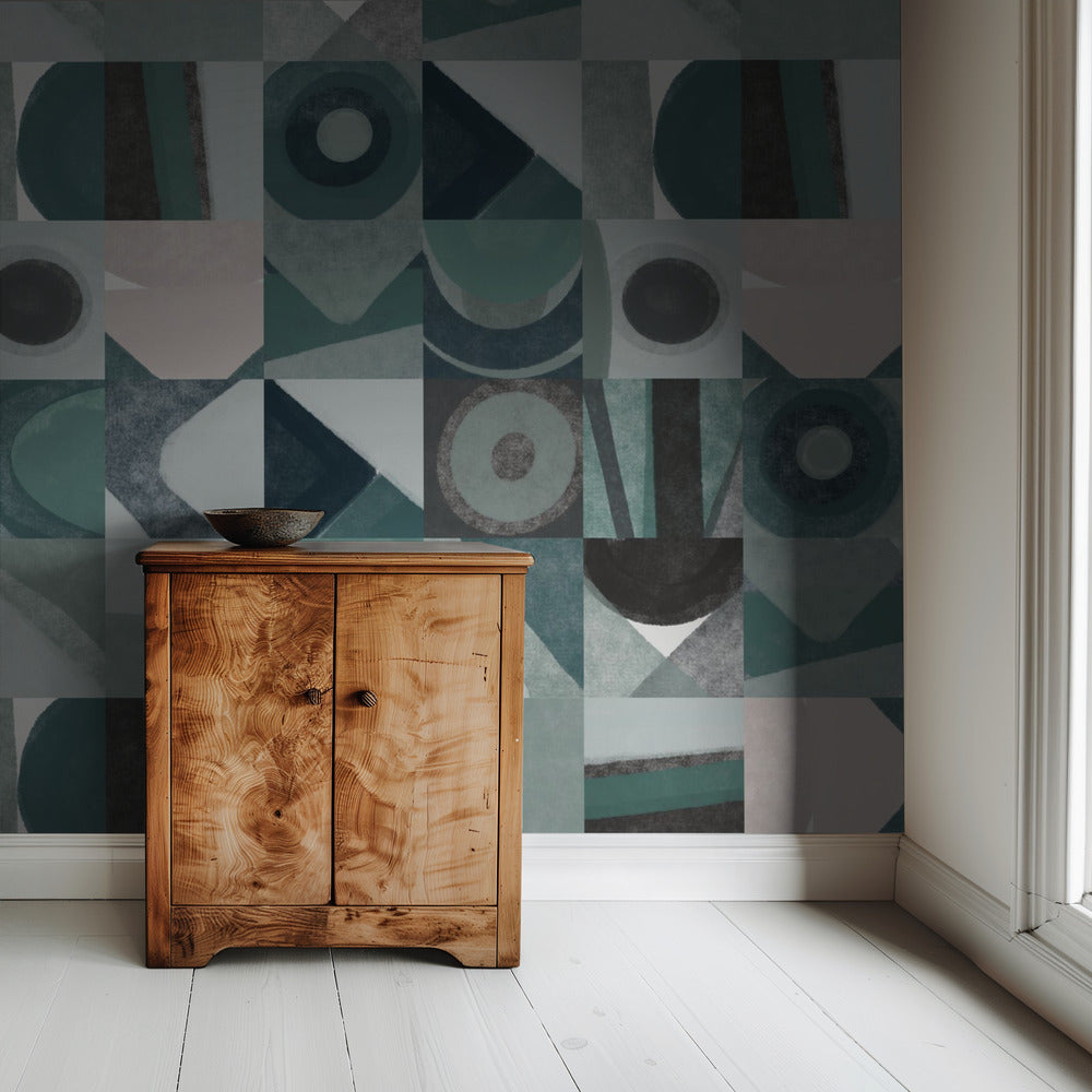 Harmonie van geometrische abstractie | Behang