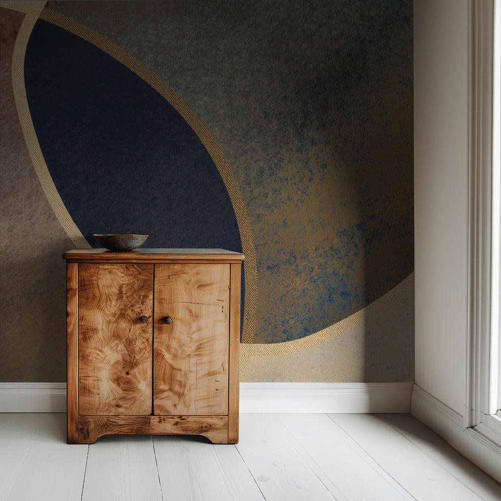 Abstracte cirkels met goud 1 | Behang
