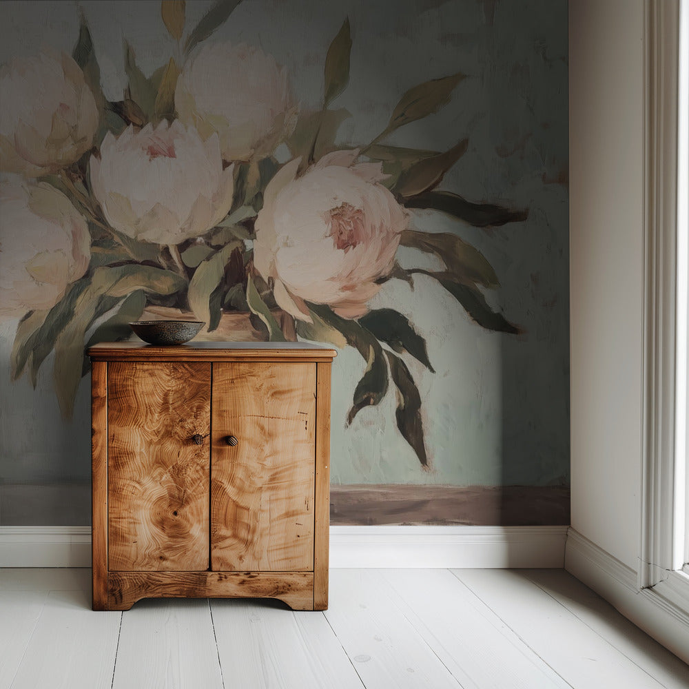 Pioenrozen Bloemenstilleven | Behang