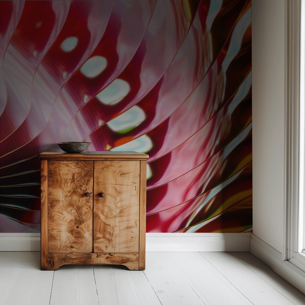 Crimson Petal Waves | Behang