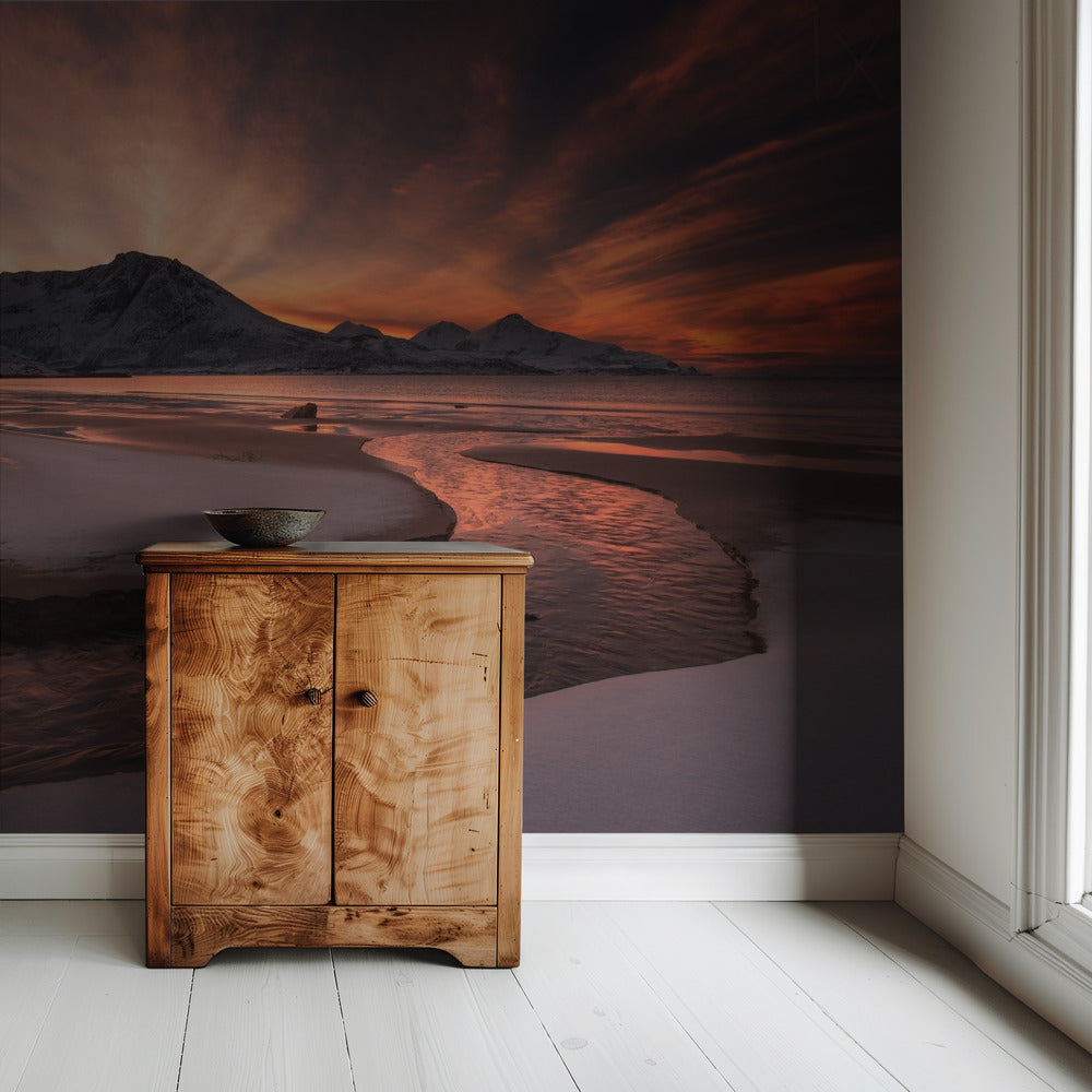 Gouden zonsondergang | Behang