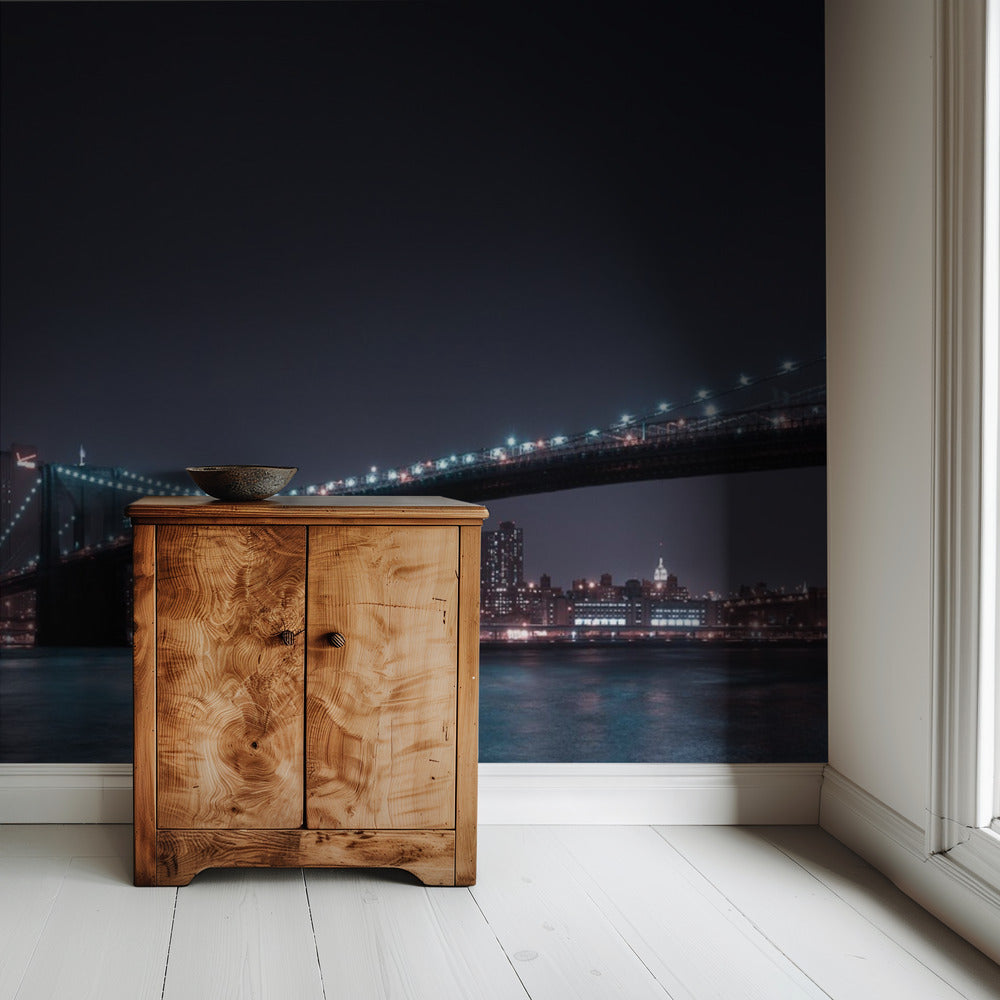Skyline van Manhattan en Brooklyn Bridge | Achtergrond