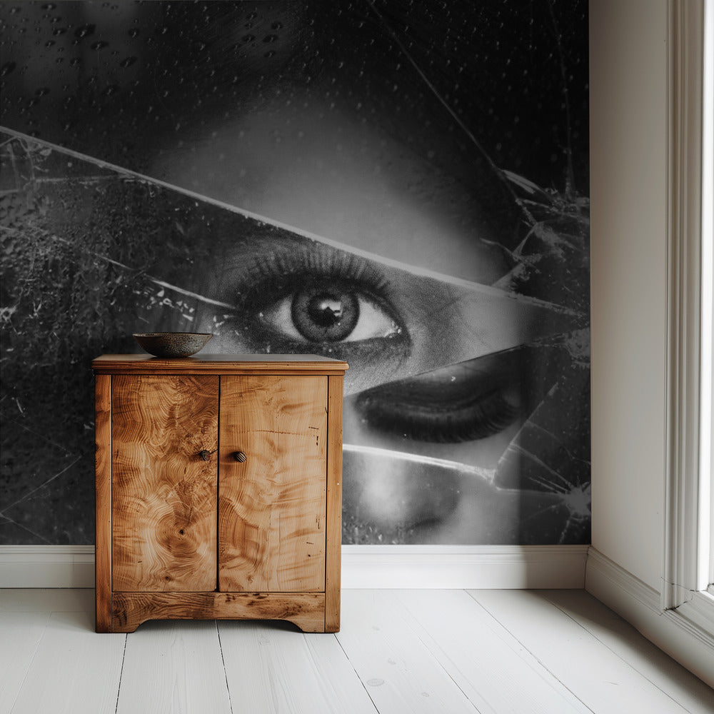 gezicht van stukken | Behang