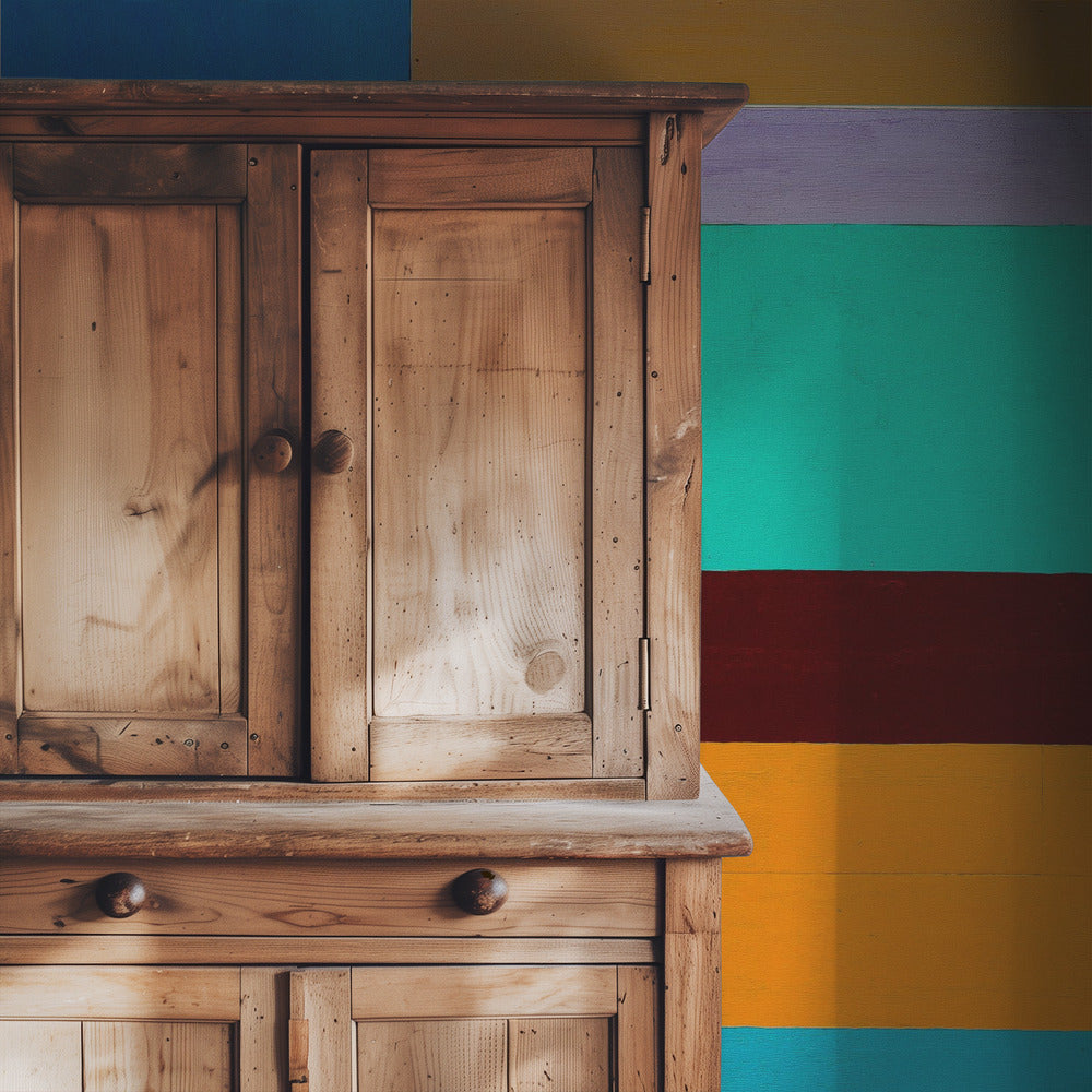 Lamp en gestreepte muur | Behang