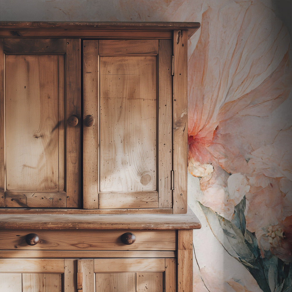 Bloesems in koraal | Behang