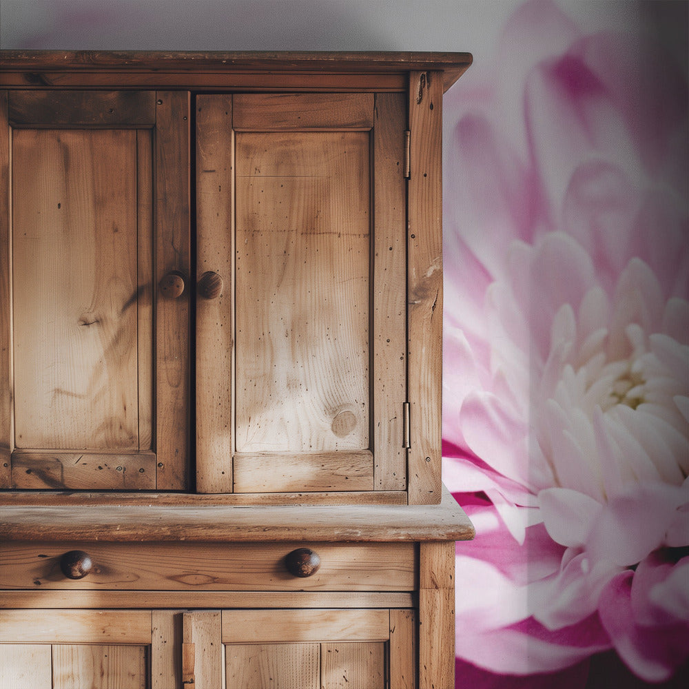 Roze chrysantenbloesem | Behang