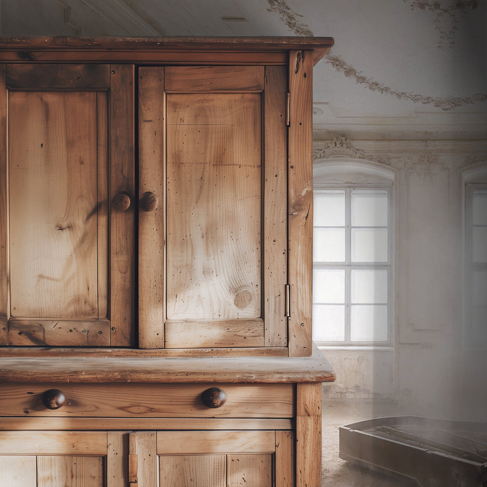 Verlaten piano in het stof | Behang