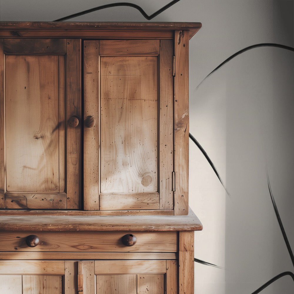 Minimalistische zwarte rondingen | Behang