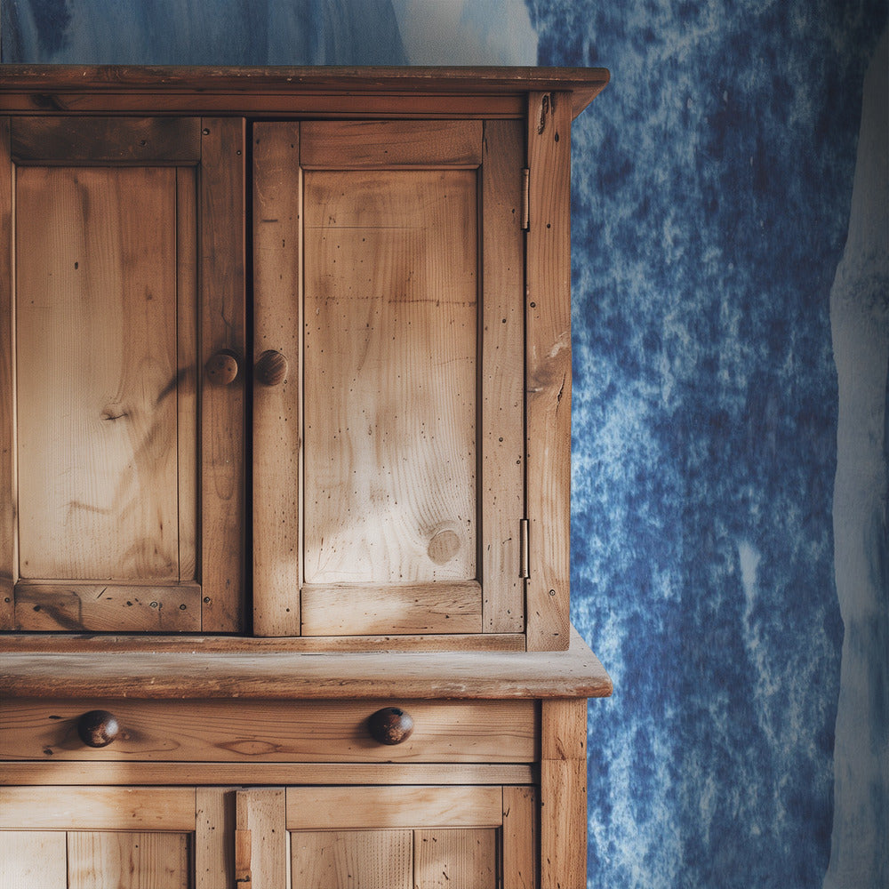 Blauwe Cascade Sluiers | Behang