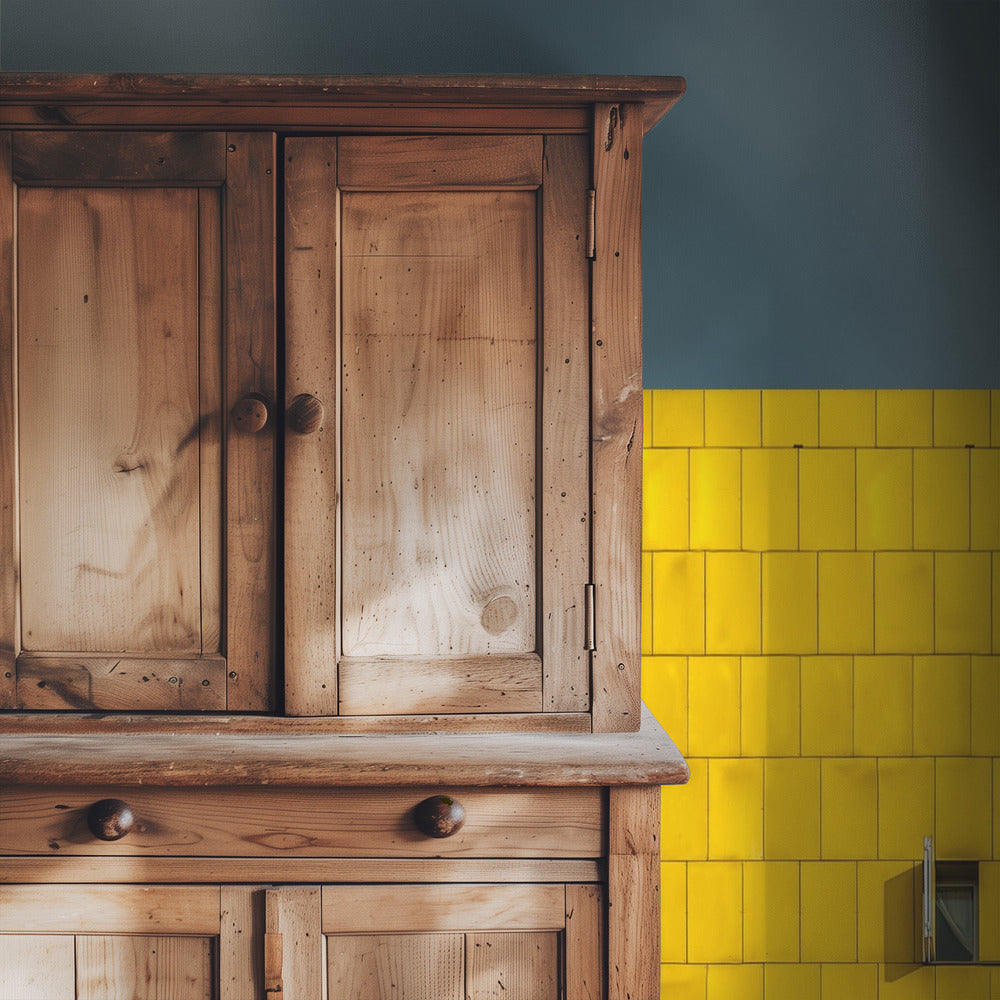 Geel en blauw | Behang