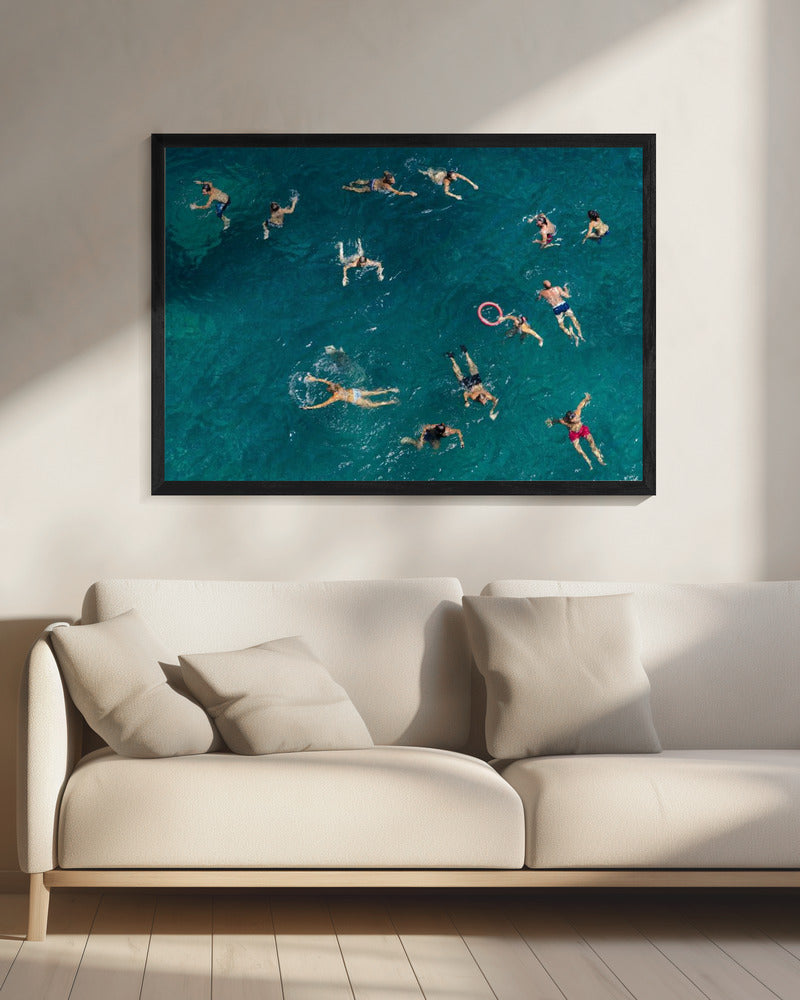 Zwemmen in blauw water | Canvas